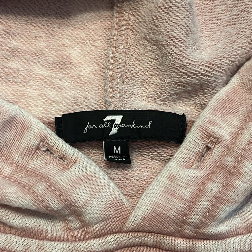 7 For All Mankind Women's Dusty Pink Cropped Hoodie Size M - Picture 6 of 10